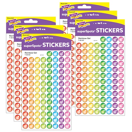 Trend Enterprises Rainbow Gel superSpots Stickers, PK4800 T46183